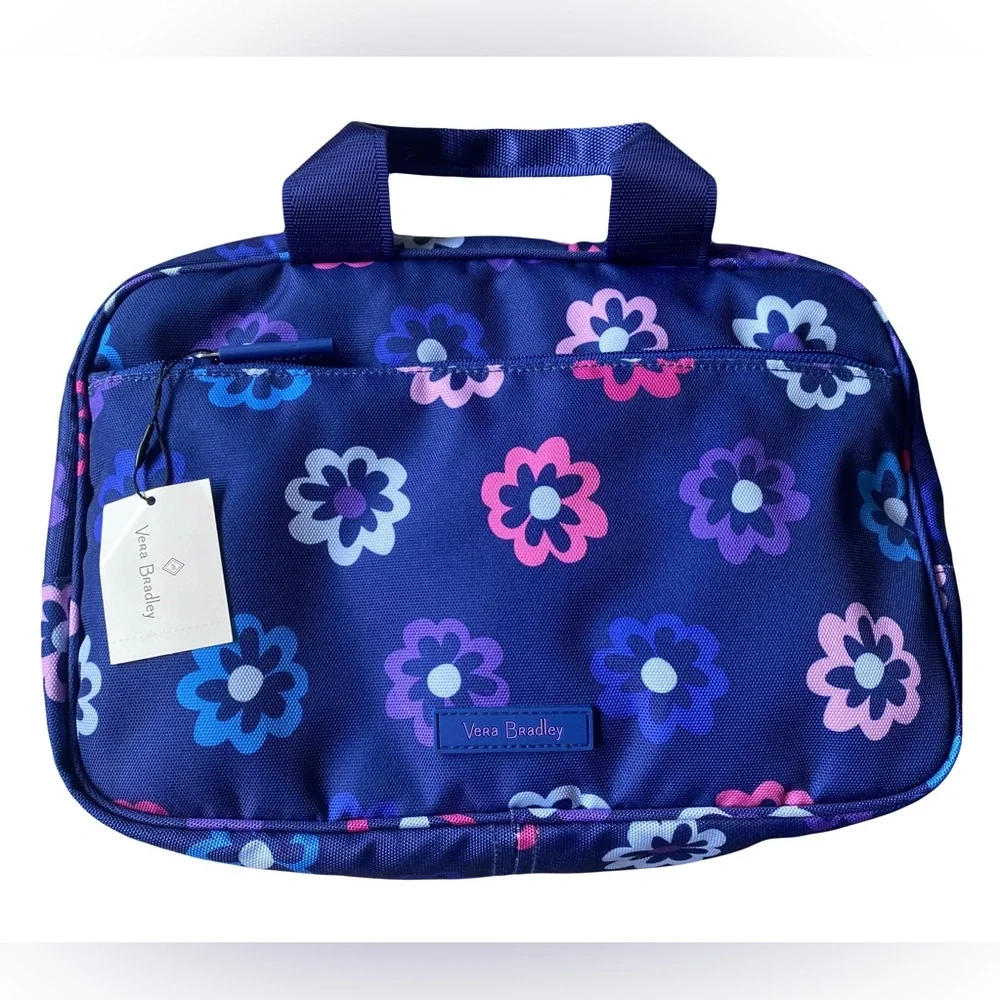 NWT New Ellie Floral Print Travel Organizer Vibrant Blue Pink Navy Purple Color
